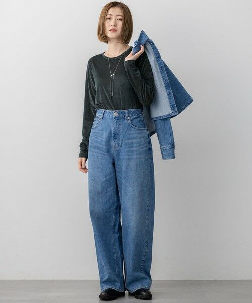 S size ONWARD(小さいサイズ) / エスサイズオンワード カットソー | 【洗える】シアーベロア ロングスリーブ Tシャツ | 詳細9