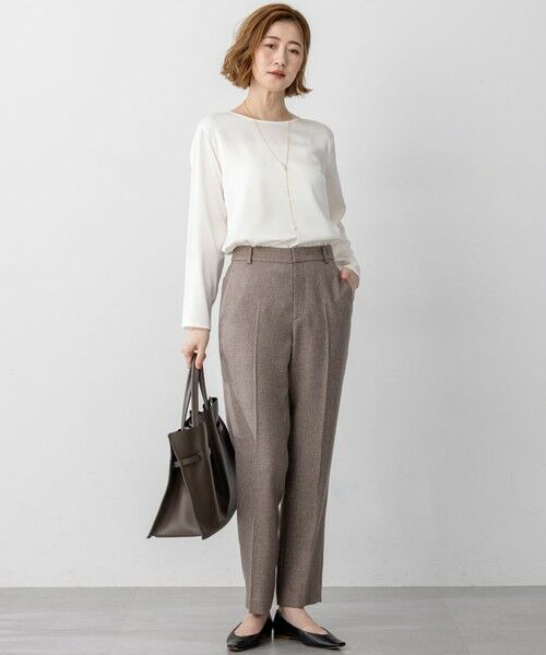 S size ONWARD(小さいサイズ) / エスサイズオンワード カットソー | 【洗える】サテン ロングスリーブ Tシャツ | 詳細6