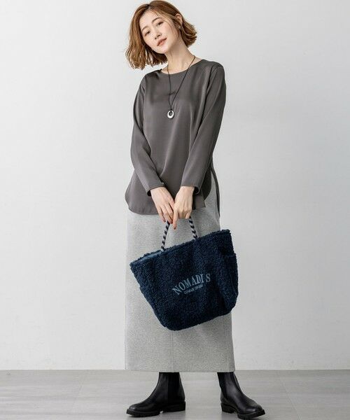 S size ONWARD(小さいサイズ) / エスサイズオンワード カットソー | 【洗える】サテン ロングスリーブ Tシャツ | 詳細13