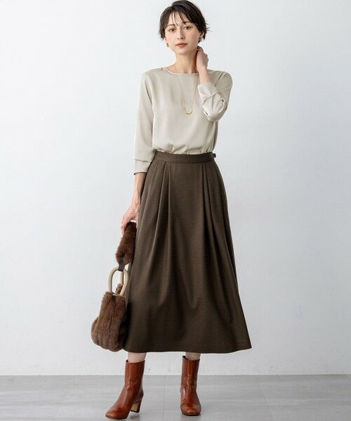 S size ONWARD(小さいサイズ) / エスサイズオンワード カットソー | 【洗える】サテン ロングスリーブ Tシャツ | 詳細24