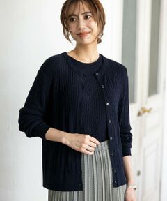 S size ONWARD(小さいサイズ) / エスサイズオンワード カーディガン・ボレロ | 【UVカット・洗える】ケーブルニット カーディガン