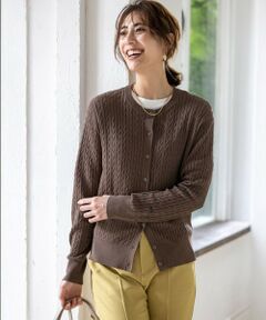 S size ONWARD(小さいサイズ) / エスサイズオンワード カーディガン・ボレロ | 【UVカット・洗える】ケーブルニット カーディガン