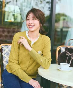 S size ONWARD(小さいサイズ) / エスサイズオンワード カーディガン・ボレロ | 【UVカット・洗える】ケーブルニット カーディガン