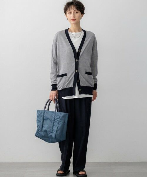 S size ONWARD(小さいサイズ) / エスサイズオンワード カーディガン・ボレロ | 【洗える】サステナブルウール Vネック バイカラー カーディガン | 詳細2