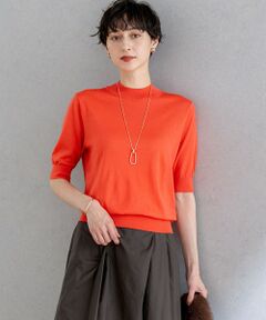 S size ONWARD(小さいサイズ) / エスサイズオンワード ニット・セーター | 【洗える】サステナブルウール モックネック 5分袖 ニット