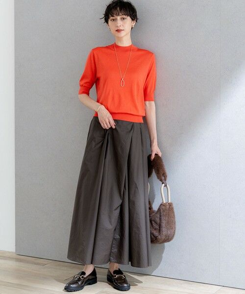 S size ONWARD(小さいサイズ) / エスサイズオンワード ニット・セーター | 【洗える】サステナブルウール モックネック 5分袖 ニット | 詳細7