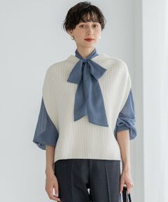 S size ONWARD(小さいサイズ) / エスサイズオンワード ベスト | 【洗える】コットンリリー モックネックニットベスト