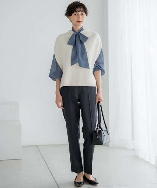 S size ONWARD(小さいサイズ) / エスサイズオンワード ベスト | 【洗える】コットンリリー モックネックニットベスト | 詳細1