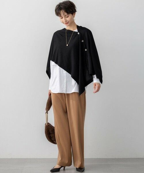 S size ONWARD(小さいサイズ) / エスサイズオンワード ニット・セーター | 【洗える】コンパクトウール マルチウェイ ニットポンチョ | 詳細2