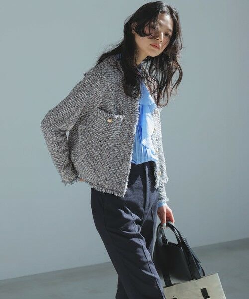 S size ONWARD(小さいサイズ) / エスサイズオンワード ノーカラージャケット | 【見上愛さん着用/新色追加/VERY掲載】ツイード ニット ジャケット | 詳細24