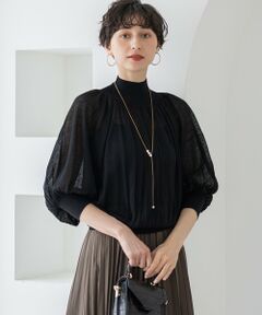 S size ONWARD(小さいサイズ) / エスサイズオンワード ニット・セーター | 【洗える】シアーギャザー ハイネック ニット