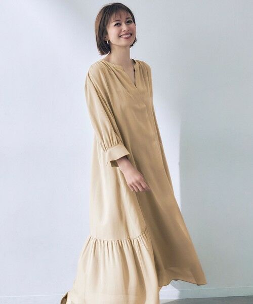 S size ONWARD(小さいサイズ) / エスサイズオンワード ロング・マキシ丈ワンピース | 【カタログ掲載】ソフトシルクビエラ ワンピース | 詳細3