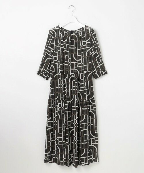 S size ONWARD(小さいサイズ) / エスサイズオンワード ロング・マキシ丈ワンピース | ジオメトリックレトロプリント ワンピース | 詳細10