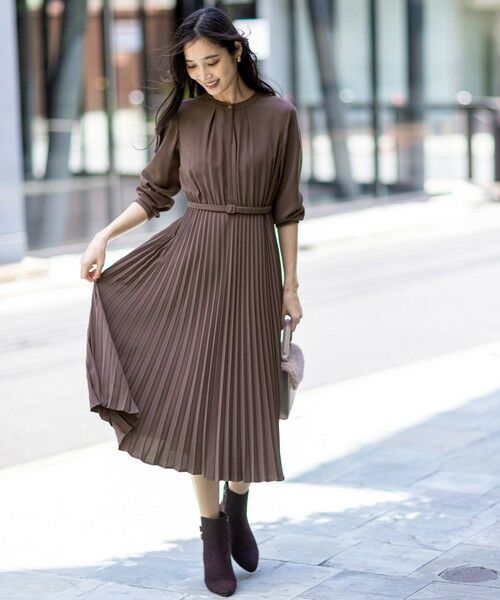 S size ONWARD(小さいサイズ) / エスサイズオンワード ロング・マキシ丈ワンピース | 【洗える】ノーブルプリーツ ワンピース | 詳細3