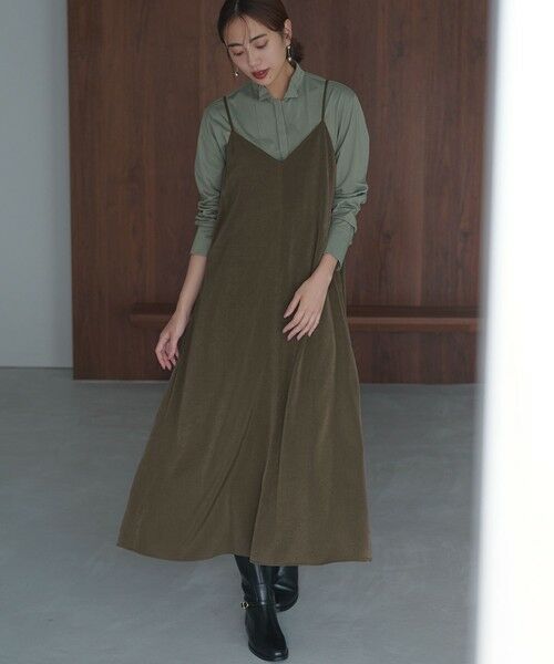 S size ONWARD(小さいサイズ) / エスサイズオンワード ロング・マキシ丈ワンピース | 【見上愛さん着用/洗える】スエーディーサテン キャミソール ワンピース | 詳細13