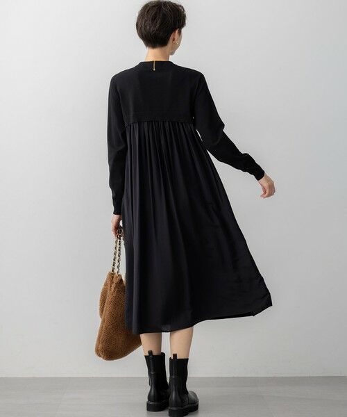 S size ONWARD(小さいサイズ) / エスサイズオンワード ミニ丈・ひざ丈ワンピース | 【洗える/吊り干しOK】ヴィスコースストレッチ  バックデザイン ニットワンピース | 詳細2