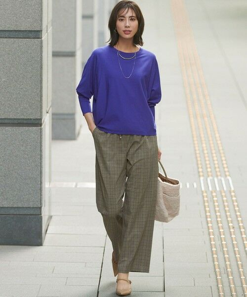 S size ONWARD(小さいサイズ) / エスサイズオンワード その他パンツ | 【洗える】ドライ2WAYストレッチ チェック ワイド パンツ | 詳細2