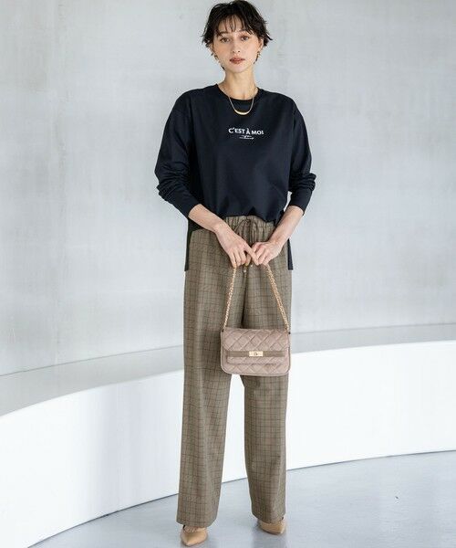 S size ONWARD(小さいサイズ) / エスサイズオンワード その他パンツ | 【洗える】ドライ2WAYストレッチ チェック ワイド パンツ | 詳細4