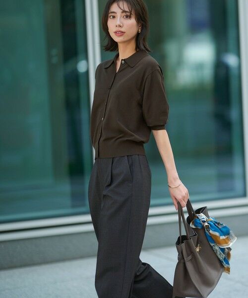 S size ONWARD(小さいサイズ) / エスサイズオンワード その他パンツ | 【洗える】TWマットクロス タック ワイド パンツ | 詳細2