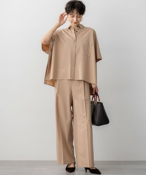 S size ONWARD(小さいサイズ) / エスサイズオンワード その他パンツ | 【洗える】TWマットクロス タック ワイド パンツ | 詳細8