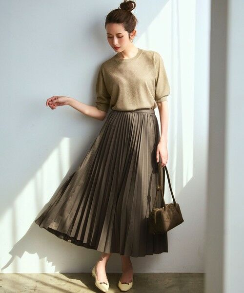 S size ONWARD(小さいサイズ) / エスサイズオンワード ロング・マキシ丈スカート | 【見上愛さん着用/CanCam11月号掲載】パウダリータイプライター プリーツ スカート | 詳細15