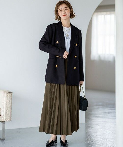 S size ONWARD(小さいサイズ) / エスサイズオンワード ロング・マキシ丈スカート | 【見上愛さん着用/CanCam11月号掲載】パウダリータイプライター プリーツ スカート | 詳細16