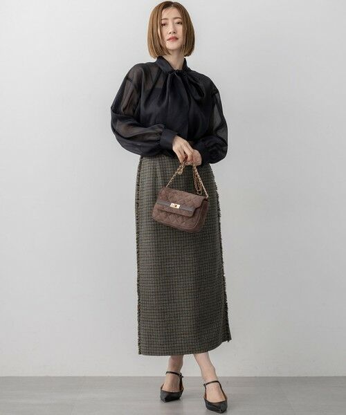 S size ONWARD(小さいサイズ) / エスサイズオンワード ミニ・ひざ丈スカート | 【GLOW10月号掲載/洗える】ツイーディーカラーミックス  Iライン スカート | 詳細7