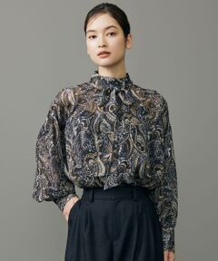 S size ONWARD(小さいサイズ) / エスサイズオンワード シャツ・ブラウス | ペイズリープリントボウタイ ブラウス