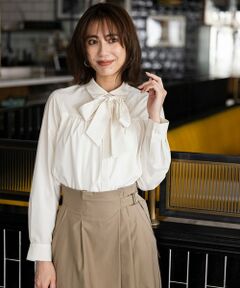 S size ONWARD(小さいサイズ) / エスサイズオンワード シャツ・ブラウス | ボウタイ付きビジュー シャツ