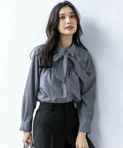 S size ONWARD(小さいサイズ) / エスサイズオンワード シャツ・ブラウス | ボウタイ付きビジュー シャツ