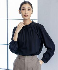 S size ONWARD(小さいサイズ) / エスサイズオンワード シャツ・ブラウス | 【洗える】フリルネックスタンド ブラウス