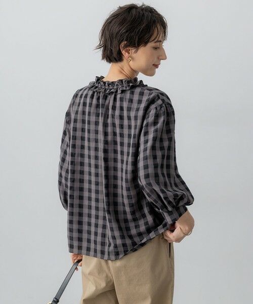 S size ONWARD(小さいサイズ) / エスサイズオンワード シャツ・ブラウス | 【WEB&一部店舗限定】ブロックチェック フリル ブラウス | 詳細3
