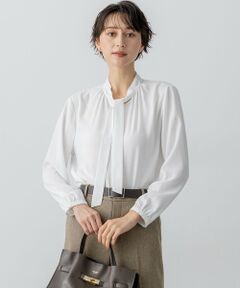 S size ONWARD(小さいサイズ) / エスサイズオンワード シャツ・ブラウス | 【洗える】バックサテンアムンゼン ボウタイ ブラウス