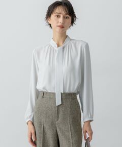 S size ONWARD(小さいサイズ) / エスサイズオンワード シャツ・ブラウス | 【洗える】バックサテンアムンゼン ボウタイ ブラウス