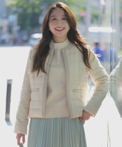 S size ONWARD(小さいサイズ) / エスサイズオンワード ダウンジャケット・ベスト | 【2WAY】ツイードノーカラー ダウンジャケット