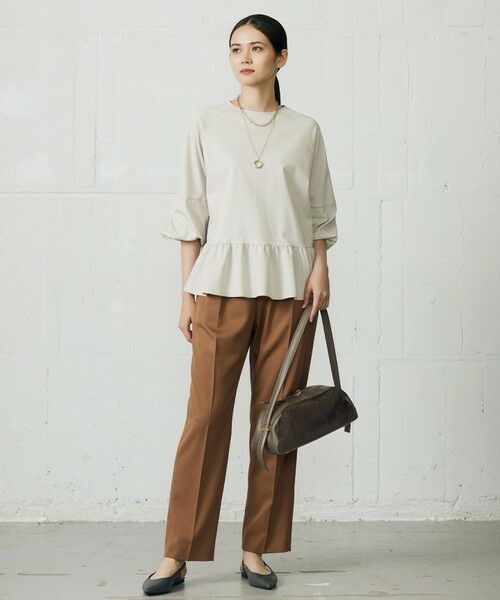 S size ONWARD(小さいサイズ) / エスサイズオンワード カットソー | クリアコットンポンチペプラム カットソー | 詳細1