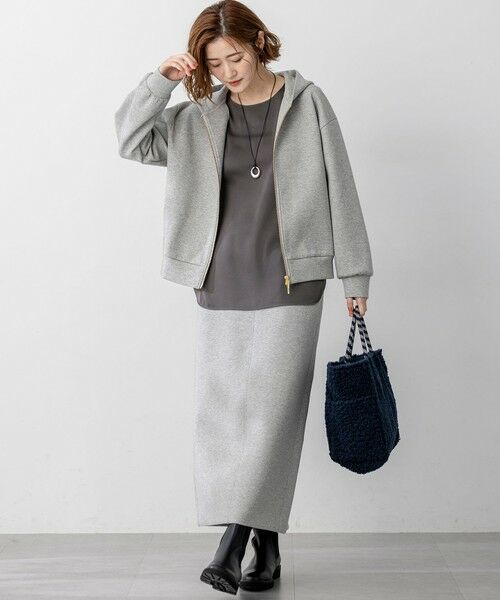 S size ONWARD(小さいサイズ) / エスサイズオンワード パーカー | 【洗える】コットンエアーダンボール コクーン フーディー | 詳細3