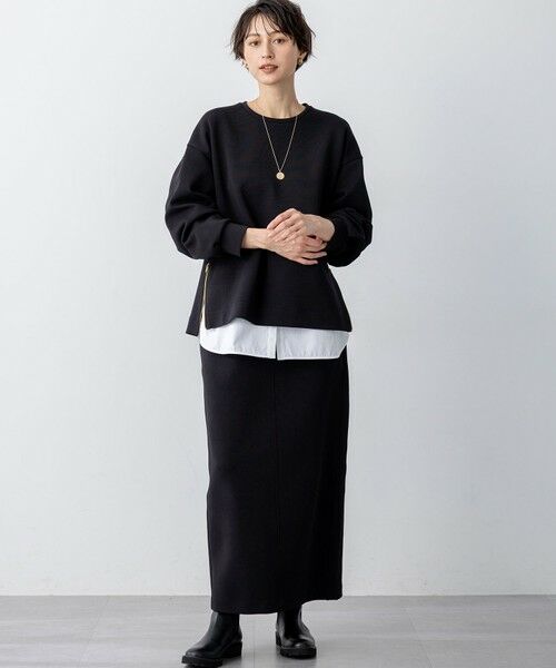 S size ONWARD(小さいサイズ) / エスサイズオンワード カットソー | 【VERY掲載/洗える】コットンエアーダンボール サイドジップ カットソー | 詳細5