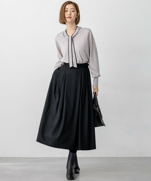 S size ONWARD(小さいサイズ) / エスサイズオンワード ニット・セーター | 【洗える】ウーステッドウール ボウタイ ニット | 詳細6