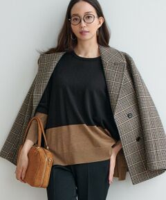 S size ONWARD(小さいサイズ) / エスサイズオンワード ニット・セーター | 【洗える】ウーステッドウール カラーブロック ニット