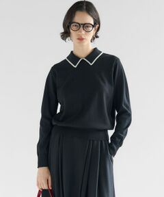 S size ONWARD(小さいサイズ) / エスサイズオンワード ニット・セーター | 【洗える】ウーステッドウール ポロニット