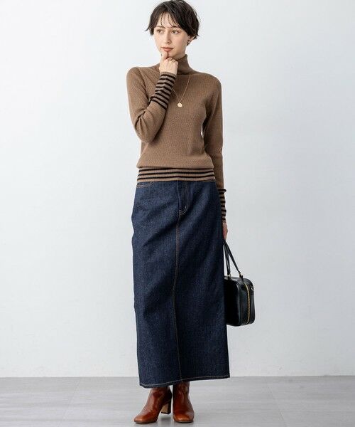S size ONWARD(小さいサイズ) / エスサイズオンワード ニット・セーター | 【見上愛さん着用/VERY掲載/洗える】ウーステッドウール リブタートル ボーダー ニット | 詳細16