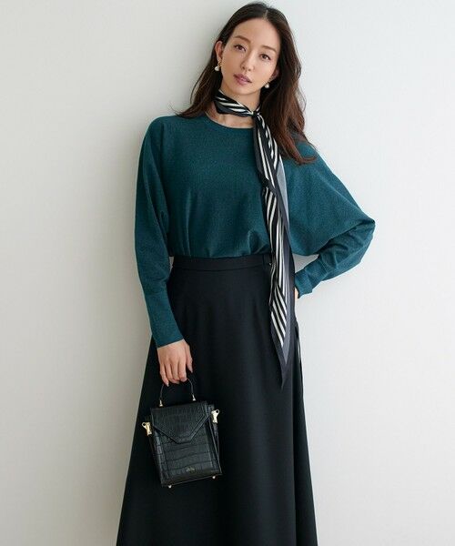 S size ONWARD(小さいサイズ) / エスサイズオンワード ニット・セーター | 【洗える/吊り干しOK】ヴィスコースストレッチ ドルマンスリーブ ラメ ニット | 詳細1