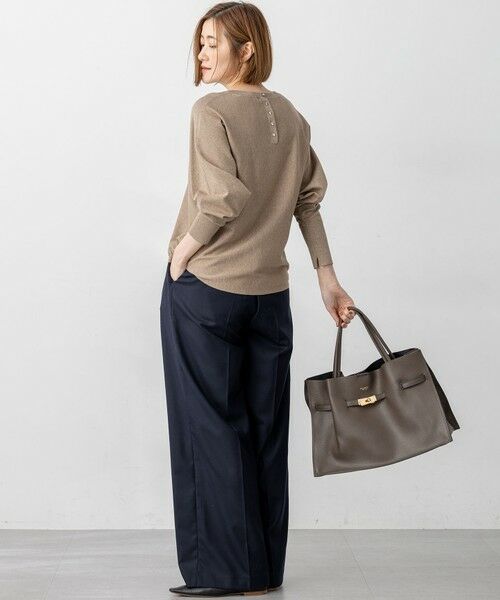 S size ONWARD(小さいサイズ) / エスサイズオンワード ニット・セーター | 【洗える/吊り干しOK】ヴィスコースストレッチ ドルマンスリーブ ラメ ニット | 詳細15