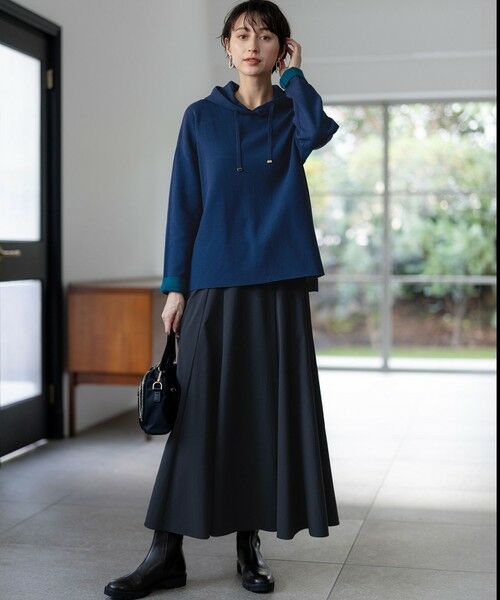 S size ONWARD(小さいサイズ) / エスサイズオンワード パーカー | 【洗える】ダブルフェイスニット パーカー | 詳細6