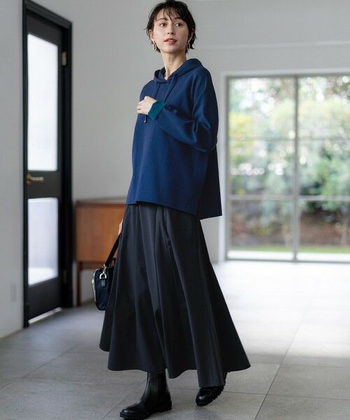 S size ONWARD(小さいサイズ) / エスサイズオンワード パーカー | 【洗える】ダブルフェイスニット パーカー | 詳細7