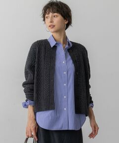 S size ONWARD(小さいサイズ) / エスサイズオンワード カーディガン・ボレロ | 【洗える】カシミヤブレンド ケーブルニットカーディガン