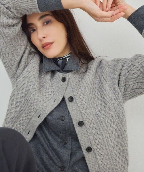 S size ONWARD(小さいサイズ) / エスサイズオンワード カーディガン・ボレロ | 【洗える】カシミヤブレンド ケーブルニットカーディガン | 詳細1