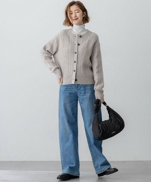S size ONWARD(小さいサイズ) / エスサイズオンワード カーディガン・ボレロ | 【洗える】カシミヤブレンド ケーブルニットカーディガン | 詳細10