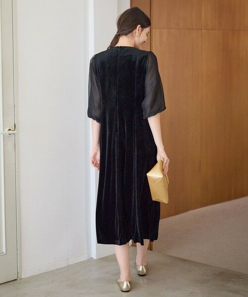 S size ONWARD(小さいサイズ) / エスサイズオンワード ドレス | 【APPLAUDIR】ベロアコンビ ドレス | 詳細4